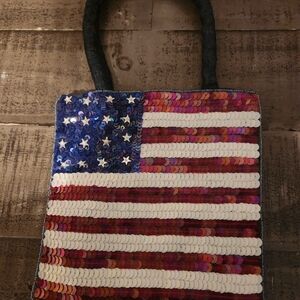 Sequin American Flag Tote Bag